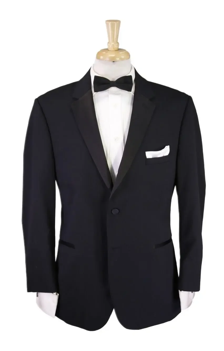 Michael Kors Mens Black 2-Btn Slim Fit Tuxedo Formal Wedding Blazer Jacket 44S